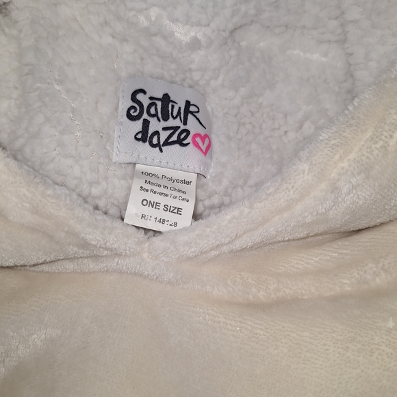 Cozy Cream Hooded Tunic Warm Sherpa Lined - Picture 4 of 5